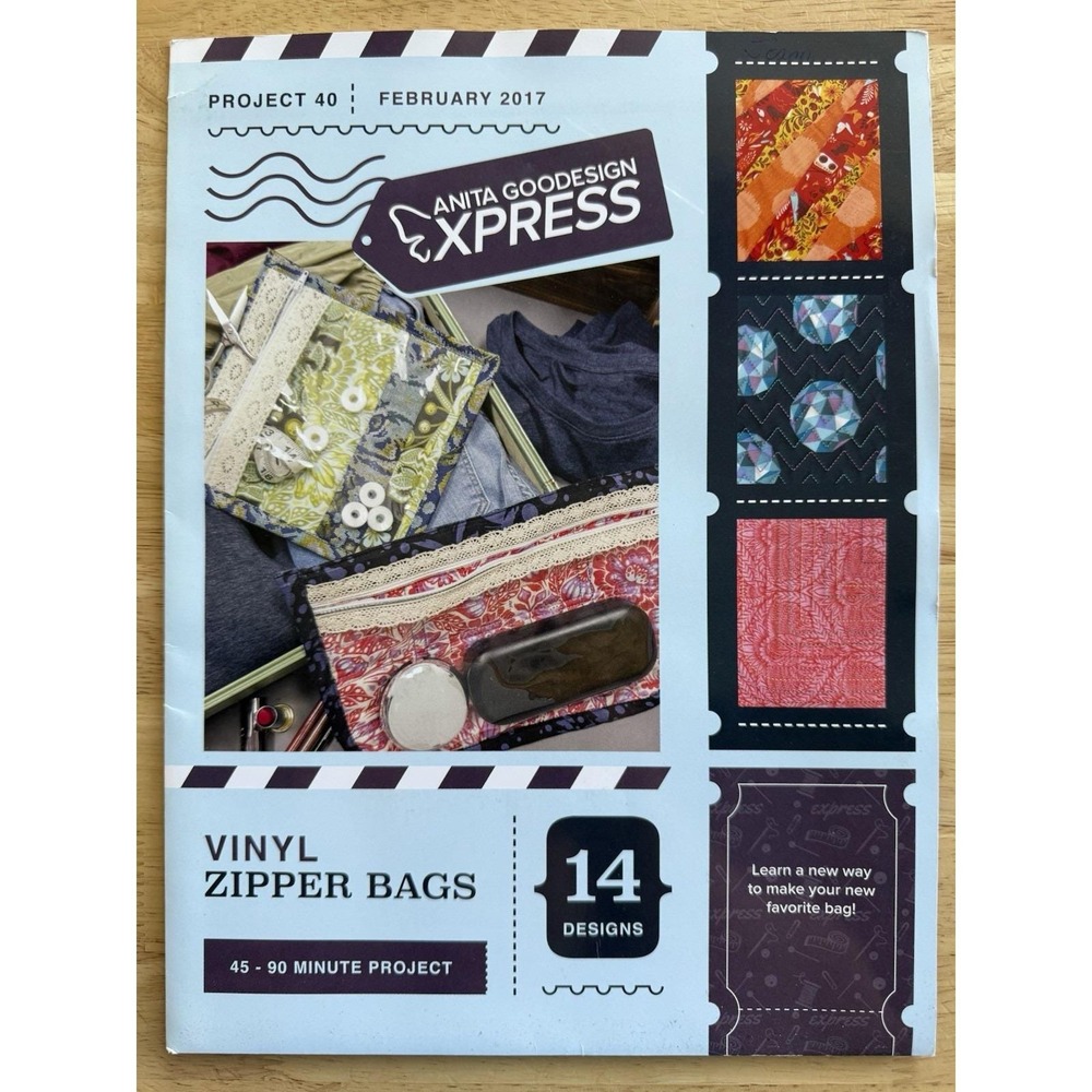 Vinyl‎ Zipper Bags - Anita Goodesign Express #40 Embroidery Machine Design CD